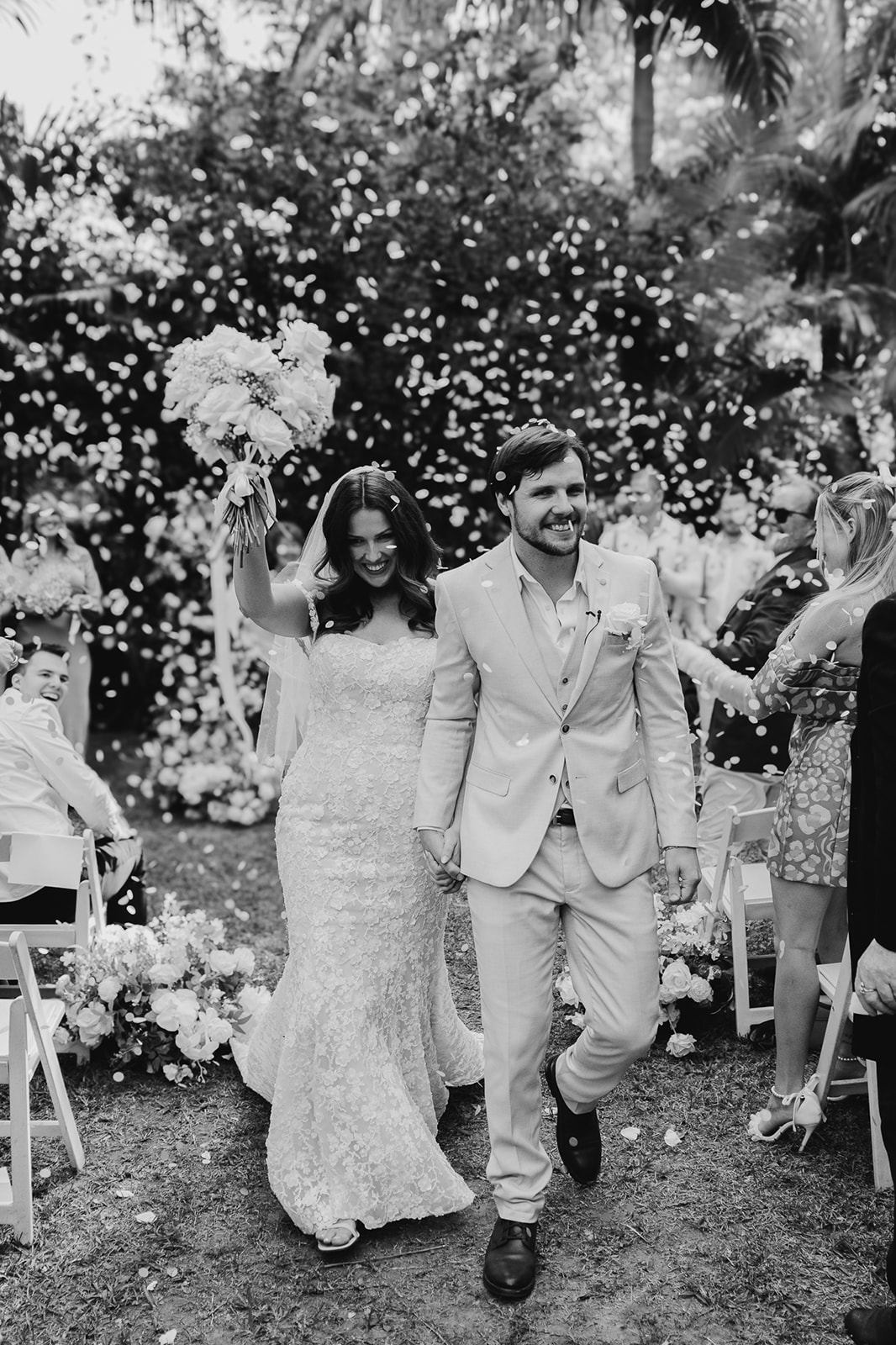 Chelsea & Levi walking down aisle